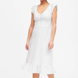 White linen blend midi Banana Republic dress size 18 - never worn